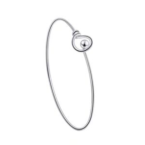 Stainless Steel Round Open Bangle Bracelet